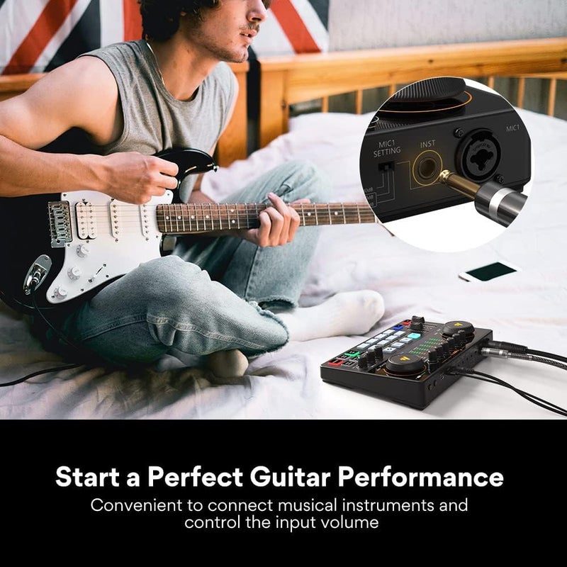 Maono واجهة صوتية، خلط صوتي MaonoCaster 10 قنوات مع مضخم احترافي، طاقة فانتوم 48V، بلوتوث، 11 لوحة صوتية مخصصة للتسجيل، البث، يوتيوب، تيك توك، كمبيوتر، قيثارة (AME2) - Image 4